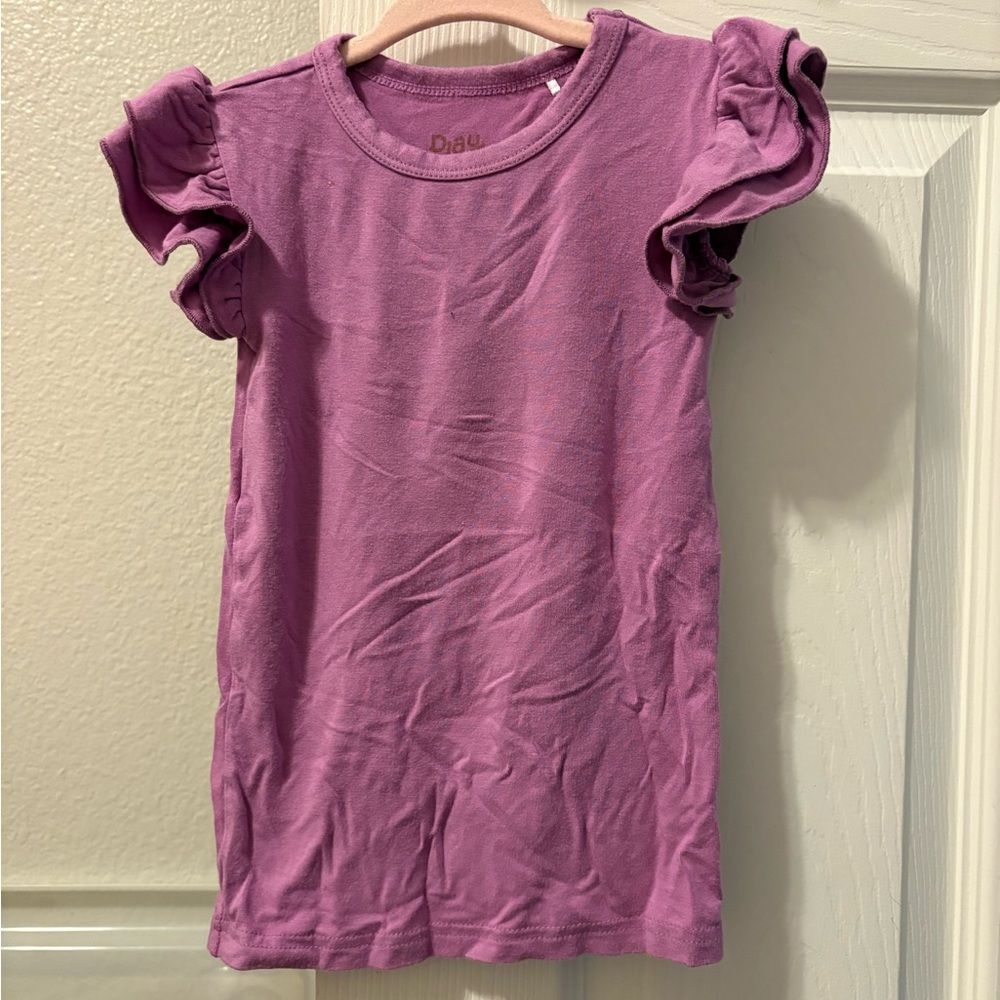 Little Sleepies Purple Ruffle Sleeve Tee
